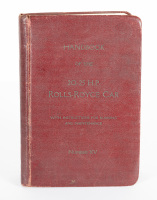 20-25HP: An original handbook of the '20-25 HP. Rolls Royce Car' with instructions for running and maintenance, handbook number 'XV', stamped to inner pages with chassis no. 'GBA75' [Location: Melbourne]
