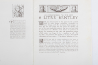 8 LITRE BENTLEY: A reprinted brochure after the original 1930 Bentley No.34 Brochure for 'The New Eight Litre Bentley - Advance Particulars 1931' reprinted 1975 by the Rolls-Royce Owners' Club [Location: Melbourne] - 2