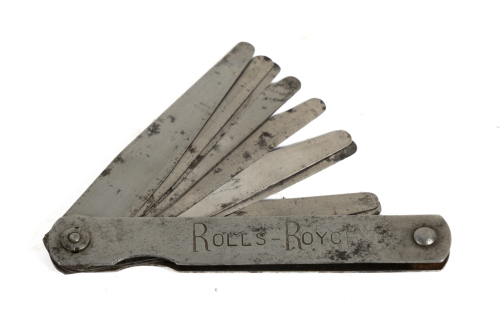 225 · ROLLS-ROYCE: A R-R feeler gauge, made by Safe & Sure (Sheffield), stamped 'No.912' [Location: Melbourne]