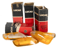 LIGHT LENSES: Four R-R / Bentley post-war Lucas light lenses in boxes [Location: Melbourne]