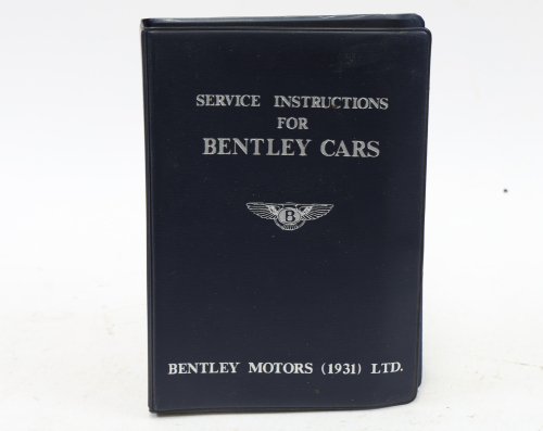 218 · BENTLEY: A 1931 'Service instruction for Bentley Cars' TSD publication # 2224 [Location: Melbourne]