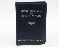 BENTLEY: A 1931 'Service instruction for Bentley Cars' TSD publication # 2224 [Location: Melbourne]