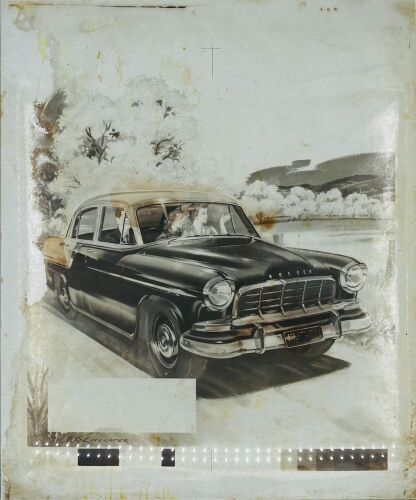 HOLDEN FC: An original glass illustration signed by B. R. Linklater [Location: Sydney]