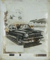 HOLDEN FC: An original glass illustration signed by B. R. Linklater [Location: Sydney]
