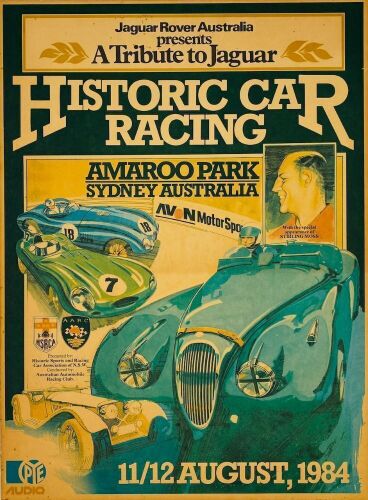 JAGUAR: An original poster for the Historic Car Racing event held at Amaroo Park in 1984 [Location: Sydney]