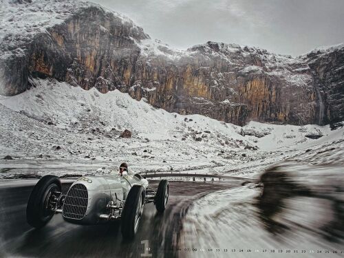 AUTO UNION: An offical Audi Tradition calendar for 2011 depicting the Auto Union Grand Prix cars, still in the original packaging [Location: Sydney]