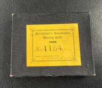 BROOKLANDS: A set of three 1909 Brooklands BARC membership lapel badges and medallion, No 1154 [Location: Perth] - 2