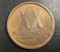 A rare bronze 1953 participant bronze medallion for the XX (20th) Mille Miglia - Franco Mazzotti Cup, Automobile Club of Brescia, 4.5cm diameter [Location: Perth] Updated Description & Photos
