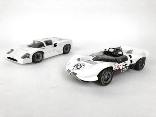 CHAPARRAL: Pair of 1:18 scale Chaparral racing cars produced by Exoto. (NB description)