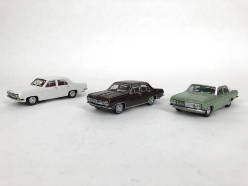 HOLDEN: Group of 1:43 scale Holden HR sedans produced by Trax. (NB description)