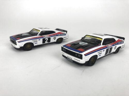 FORD: Pair of 1:43 scale 1977 Bathurst Ford Falcon XC Hardtop Moffat Race Livery 1 & 2 produced by Trax. (NB description)