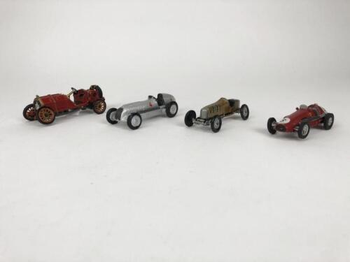 VINTAGE RACING: Group of approx 1:43 scale white metal vintage racing cars produced by FM. (NB description)