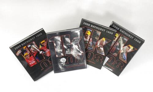 BATHURST/SIGNED: Group of four Bathurst 100 &lsquo;the race for the Peter Brock trophy&rsquo; from the years 2007, 2008 and 2009. Signed by various racing legends.
