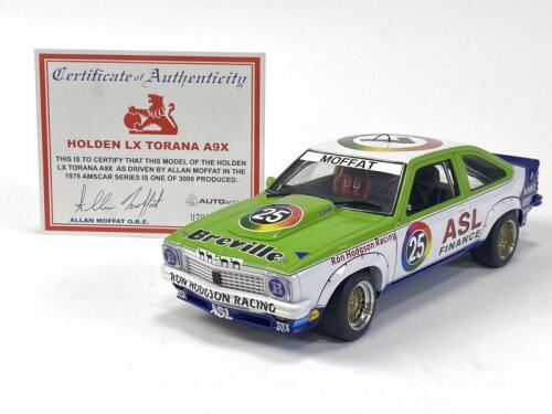 HOLDEN/MOFFAT: 1:18 scale Allan Moffat Holden Torana LX SS A9X produced by AutoArt with signed CoA. (NB description)
