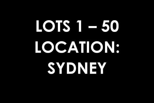 Lots 1 – 50 Location: Sydney