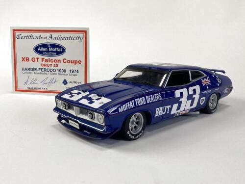 FORD/MOFFAT: 1:18 scale 1974 Bathurst Ford XB Falcon GT driven by A. Moffat produced by AutoArt with signed CoA. (NB description)