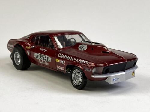 FORD: 1:18 scale Ohio George&rsquo;s 1969 Gasser &lsquo;Mr. Gasket&rsquo; Mustang dragster produced by GMP. (NB description)