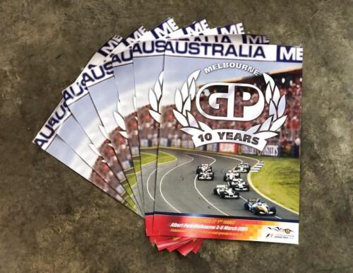 MELBOURNE GRAND PRIX: Nine posters from the 2005 10th Anniversary Melbourne Grand Prix.