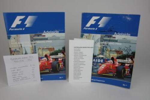 AUSTRALIAN G.P: Two signed programmes from the 1995 EDS Australian Grand Prix Adelaide (with 25 driver signatures)