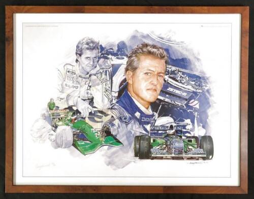 SCHUMACHER: A Craig Warwick print depicting the early racing career of Michael Schumacher. L.E 231/500