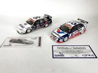 HOLDEN: Pair of 1:18 scale Holden Commodore V8 racing cars produced by Classic Carlectables. (NB description)