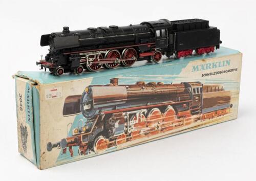 MARKLIN: A Marklin 3048 4-6-2 express steam locomotive with a tender, in fitted box
