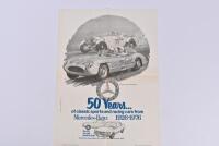 MERCEDES-BENZ: 'MERCEDES-BENZ GRAND PRIX RACE CARS 1934-1955' hardcover book by Louis Sugahara. With '50 Years' Mercedes-Benz racing poster - 2