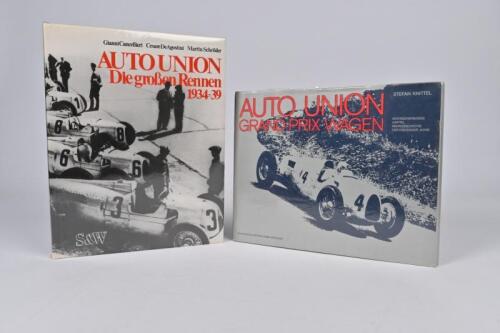 AUTO UNION: Two interesting Auto Union hardcover books. 'AUTO UNION GRAND PRIX WAGEN' hardcover book. Both with German text.