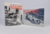 AUTO UNION: Two interesting Auto Union hardcover books. 'AUTO UNION GRAND PRIX WAGEN' hardcover book. Both with German text.