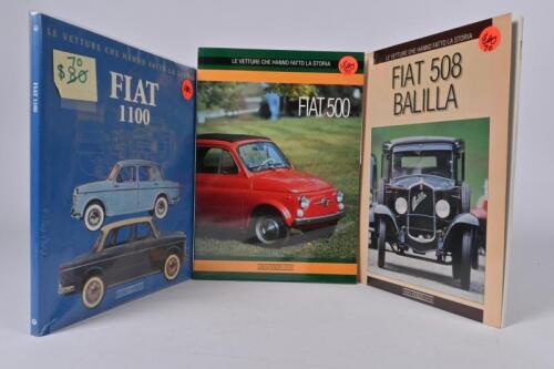 FIAT: Three softcover books published by Giorgio Nada Editorie covering various Fiat models. 500, 508 Balilla, 1100 models