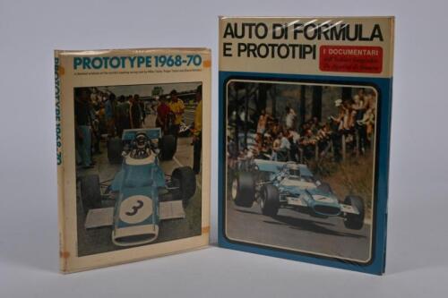 RACING CARS: Two hardcover books detailing racing cars from 1960's/1970's