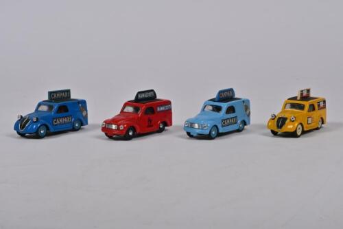 BRUMM: Four Brumm 1:43 scale Italian commercial vans. 'Campari', 'Ramazzotti' liveries