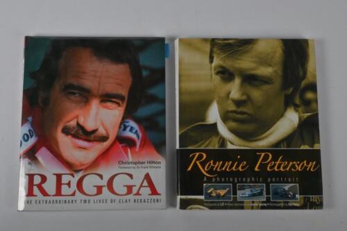 F1 DRIVERS: Two hardcover books detailing the racing careers of Ronnie Peterson and Clay Regazzoni
