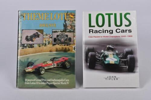 LOTUS: Two hardcover books detailing Lotus Racing Cars and racing. 'THEME LOTUS' by Doug Nye