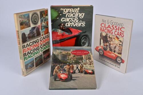 RACING CARS: Four period hardcover books detailing racing cars and racing drivers. 'The Batsford Colour Book of RACING CARS' by Richard Bensted-Smith