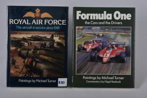 MICHAEL TURNER: Two hardcover books detailing the art of Michael Turner. 'ROYAL AIR FORCE - The aircraft in service since 1918' hardcover book