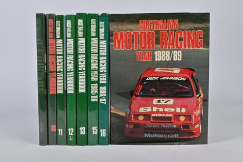 AUSTRALIAN MOTOR RACING YEAR BOOK: Eight editions of 'Australian Motor Racing Year', No. 9 - 13, 15 - 16, 18