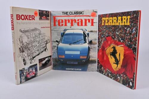 FERRARI: Three hardccover books relating to Ferrari. 'Ferrari' by Godfrey Eaton