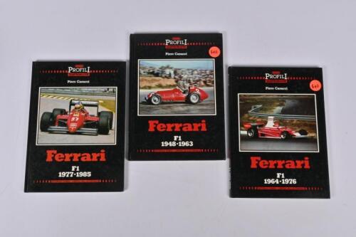 FERRARI: Three Piero Casucci hardcover books relating to Ferrari including 'Ferrari F1 1948-1963', 'Ferrari F1 1964-1976', 'Ferrari F1 1977-1985'
