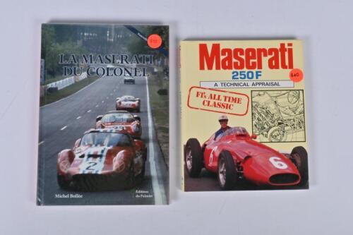 MASERATI: Two hardcover books detailing Maserati racing history. 'Maserati 250F' by Andy Hall