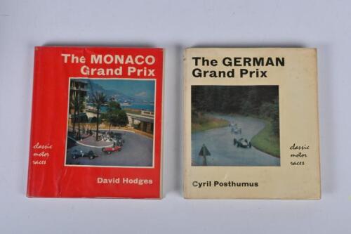 GRAND PRIX: Two small Grand Prix hardcover books. Monaco & German Grand Prix books