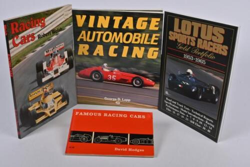 RACING CARS: Four period softcover books detailing racing cars. 'LOTUS SPORTS RACERS GOLD PORTFOLIO 1953-1965' by Brooklands Books