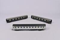 RIVAROSSI: Three Rivarossi 'International Blue Lit Coaches', includes silver sleep car, unboxed - 2