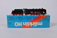MARKLIN-HAMO: A circa 1970s Marklin-Hamo two rail 8382 2-8-2 steam outline locomotive and bogie tender, boxed - 4