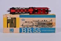 PIKO: A 1970s Piko H0 BR55 0-8-0 steam locomotive and tender, good boxed - 4