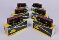 PIKO: Six 1970s Piko H0 5/6452-01 four wheel goods wagons, good condition, boxed - 3