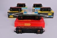 PIKO: Six 1970s Piko H0 rolling stock including; two 5/6406-18open wagons boxed; two 5/6452-01 brake vans boxed; together with two bogie goods wagons, with incorrect box. - 3
