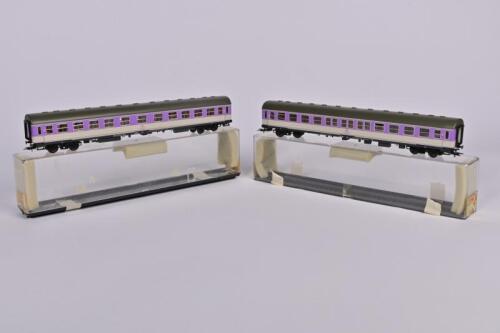 ROWA: Two Rowa German outline coaches, in purple/silver livery