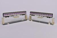 ROWA: Two Rowa German outline coaches, in purple/silver livery
