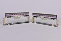 ROWA: Two Rowa German outline coaches, in purple/silver livery - 3